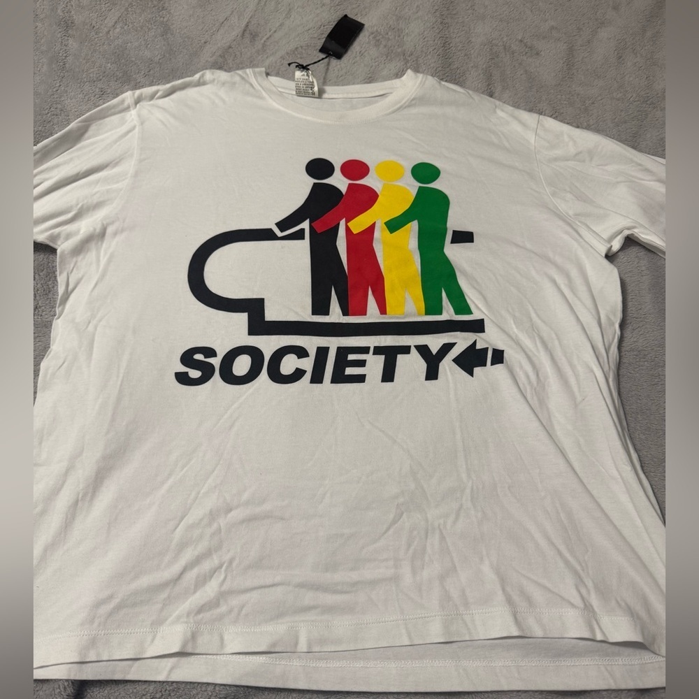 Society Escalator Long Sleeve Graphic Tee White Size XL